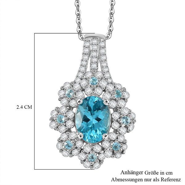 D'Joy AAA Betroka blauer Apatit und Moissanit Ring und Anh&auml;nger mit 50cm Kette image number 5