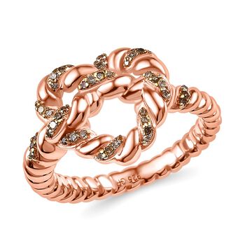GP Amore Kollektion - Nat&uuml;rlicher Champagner Diamant und Kanchanaburi blauer Saphir Ring - 0,19 ct.