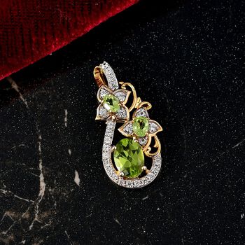 D&rsquo;Joy Peridot und Zirkon Anh&auml;nger - 2,17 ct.