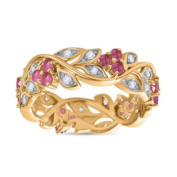 ALLORO AA afrikanischer Rubin und Zirkon-Ring - 1,31 ct.