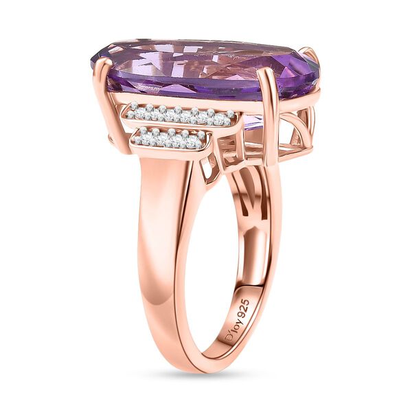 D'Joy AAA Rose De France Amethyst und Zirkon Ring - 9,17 ct. image number 4