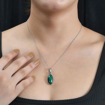 AAA Malachit Anh&auml;nger  Edelstahl ca. 15,61 ct.
