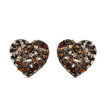 GP Heart Kollektion- Rote Diamant und blaue Saphir Ohrstecker - 0,89 ct.