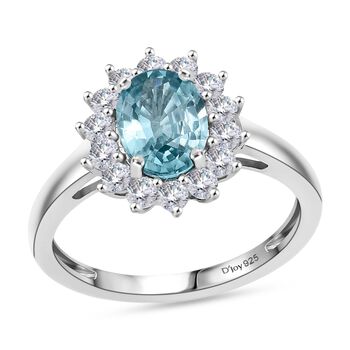D'Joy AA blauer und wei&szlig;er Zirkon Ring - 2,61 ct.