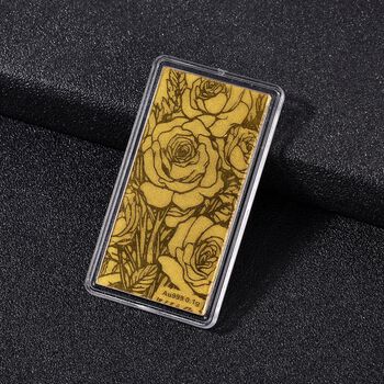 Rosenblumen Goldfolie in 999 Gold, 100mg, 5,5x3cm