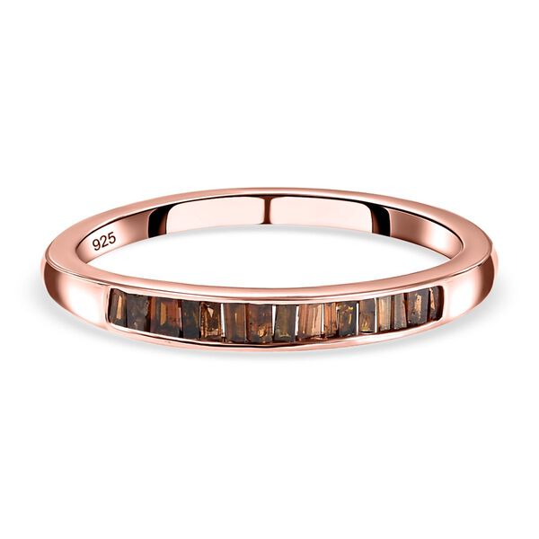 Roter Diamant-Ring, 925 Silber ros&eacute;vergoldet  ca. 0,25 ct