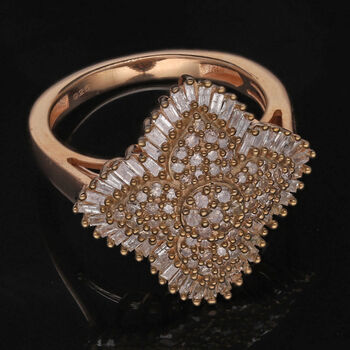 Nat&uuml;rlicher Champagner Diamant Cluster Ring - 1 ct.