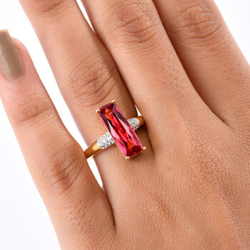 D'Joy Labor Padparadscha Saphir und Zirkon Ring - 5 ct.