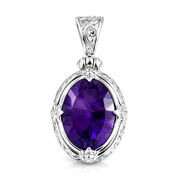 D'Joy AA Afrikanischer Amethyst (16x12mm) Anh&auml;nger 925 Silber ca. 9.20 ct