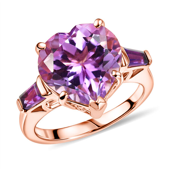 GP Amore Kollektion- AA Rose De France Amethyst, afrikanisches Amethyst und blaues Saphir Schmuckset image number 12