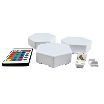 3er Set - Sechseckige Designer LED-Lichter mit Fernbedienung