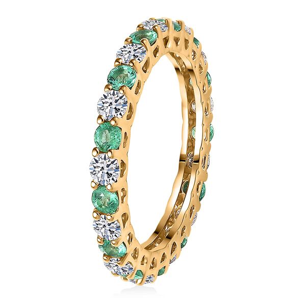 LUXURIANT SI-GH Labor Diamant und kolumbianischer Smaragd Ring in 417 Gold - 1,59 ct. image number 3