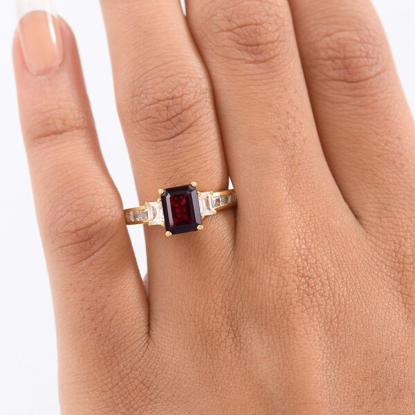 D'Joy Rhodolith Granat und Zirkon Ring und Anh&auml;nger mit 50cm Kette image number 11