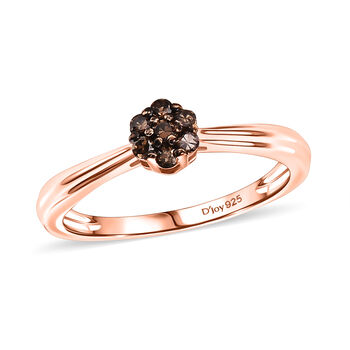D'Joy Nat&uuml;rlicher Champagner Diamant Ring und Ohrringe