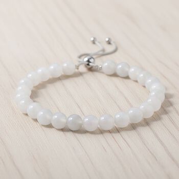 D'Joy nat&uuml;rliches wei&szlig;es Jade flexibles Armband - 90 ct.