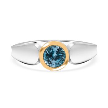 Ring und halbe Creolen mit AA blauem Zirkon