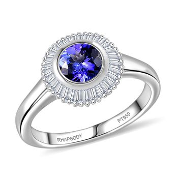 RHAPSODY AAAA Tansanit und VS Diamant Ring in 950 Platin - 1 ct.