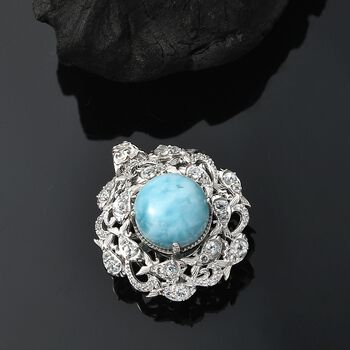 Larimar, himmelblauer Topas und Zirkon Anh&auml;nger - 8,91 ct.