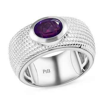 Afrikanischer Amethyst-Solit&auml;r-Ring in Silberton, 0,94 ct.
