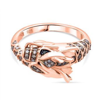 GP Trionfo Kollektion - Kanchanaburi Blauer Saphir, Nat&uuml;rlicher Champagner Diamant Ring 925 Silber 750 Ros&eacute;gold Vermeil (Gr&ouml;&szlig;e 17.00) ca. 0.25 ct