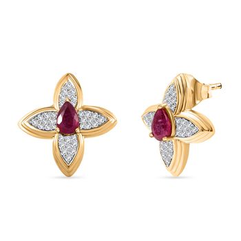 D'Joy Afrikanische Rubin und Zirkon Ohrringe - 2,48 ct.