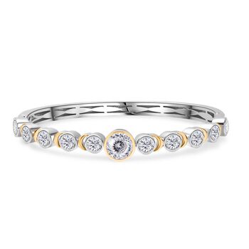 Zweifarbiges Moissanit Armreif, 19 cm - 6,78 ct.