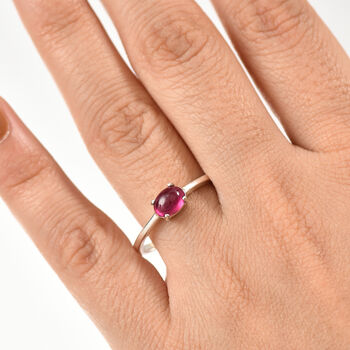 AA Afrikanischer Rubin (Fissure gef&uuml;llt) Ring 925 Silber (Gr&ouml;&szlig;e 19.00) ca. 1,34 ct
