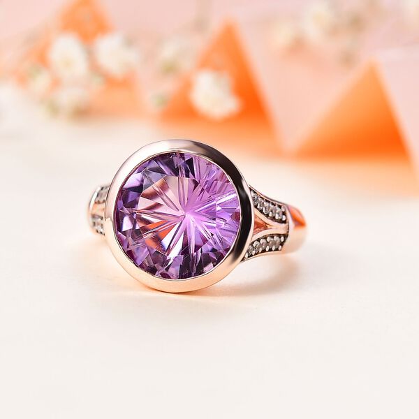 Rose De France Amethyst und Zirkon Ring - 6,06 ct. image number 2