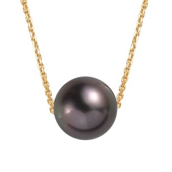 Zertifiziert und gepr&uuml;ft AAAA Tahiti Perle 45+5cm Halskette in 585 Gold