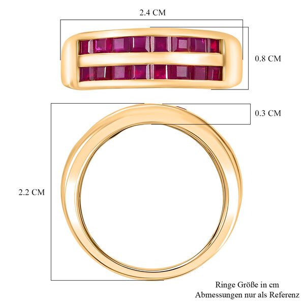 AA Rubin Ring, 925 Silber 750 Gelbgold Vermeil - 2 ct. image number 7