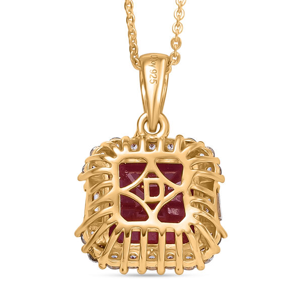 D'Joy afrikanischer Rubin, wei&szlig;er Topas und Zirkon Anh&auml;nger mit 50cm Kette - 7,92 ct. image number 5