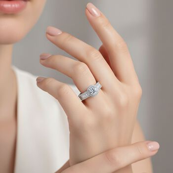 LUXURIANT DIAMOND - Lab Grown Diamant VS-EF IGI zertifiziert Ring 925 Silber rhodiniert (Gr&ouml;&szlig;e 18.00) ca. 1.00 ct