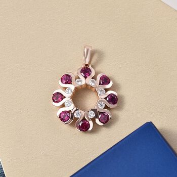 D'Joy Rhodolith Granat und Zirkon Anh&auml;nger - 2,56 ct.