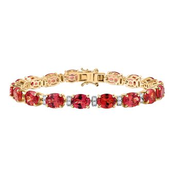 D&rsquo;Joy Labor Padparadscha Saphir und Moissanit Armband