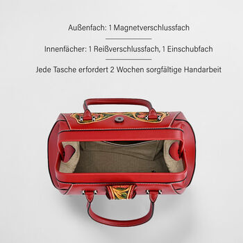 Grand Pelle  - Echtleder Handtasche, 35,5x23x18 cm, rot