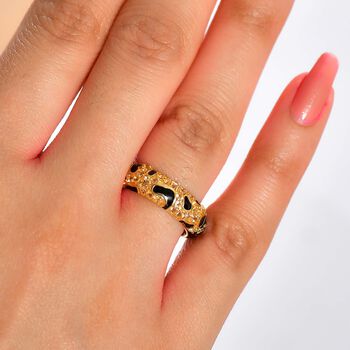 GP Trionfo Leopard Kollektion - AA Citrin Ring 925 Silber 750 Gelbgold Vermeil (Gr&ouml;&szlig;e 18.00) ca. 0.88 ct