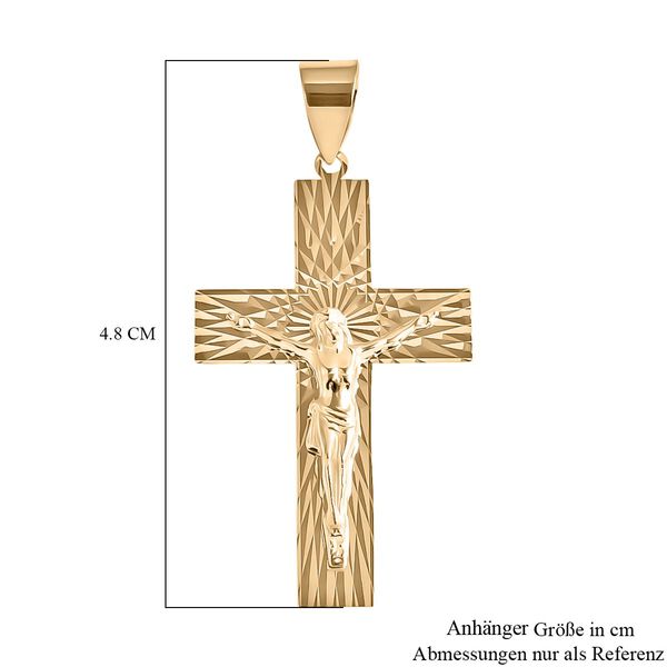 585er Goldring mit Diamantschliffmuster und 375er Gold Kreuz-Anh&auml;nger image number 13