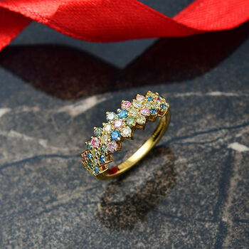 LUXURIANT SGL zertifizierter SI-GH mehrfarbiger Labor Diamant Ring - 1 ct.