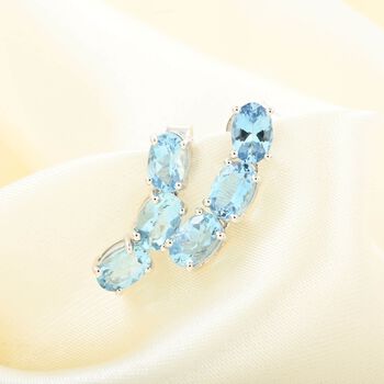Zertifiziert und gepr&uuml;ft AAA Santamaria Aquamarin Ohrringe in 585 Wei&szlig;gold - 2,40 ct.