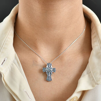LUXURIANT SGL zertifizierter VS Labor blauer Diamant Anh&auml;nger mit 50cm Kette - 0,50 ct.