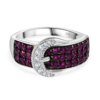 Montepuez-Rubin Ring 925 Silber rhodiniert (Gr&ouml;&szlig;e 17.00) ca. 1,26 ct