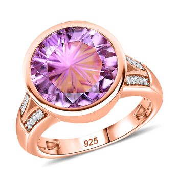 Rose De France Amethyst und Zirkon Ring - 6,06 ct.