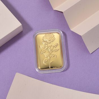 999er Goldfolie mit Rosenmotiv, 10mg, 3,1x4,5cm
