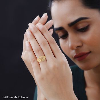 Wei&szlig;er Kristall-Blatt-Ring