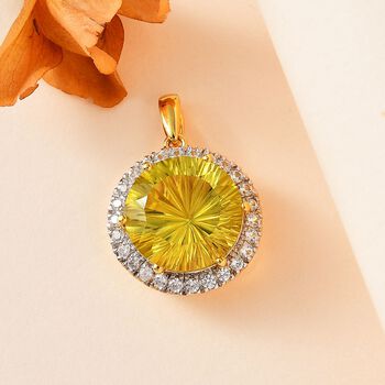 AAA Ouro Verde Quarz und Zirkon Anh&auml;nger - 9,58 ct.