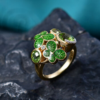 GP Trionfo Kollektion- AA Peridot, Zirkon und blauer Saphir Ring - 2,18 ct.