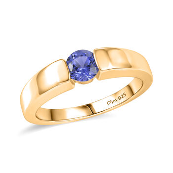 D'Joy Tansanit Ring, 925 Silber 750 vergoldet - 0,50 ct.