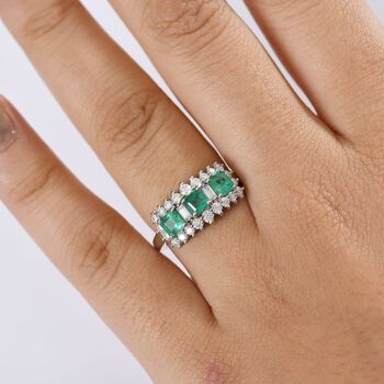 D'Joy Smaragd und Moissanit Ring - 1,62 ct.