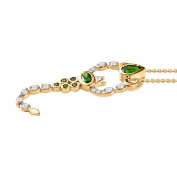 GP Creature Kollektion- Chromdiopsid, Zirkon und Saphir-Anh&auml;nger mit Kette - 1,12 ct.