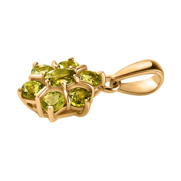 Nat&uuml;rlicher AA Calabar-Turmalin Anh&auml;nger, 925 Silber Gelbgold Vermeil ca. 0.89 ct image number 4